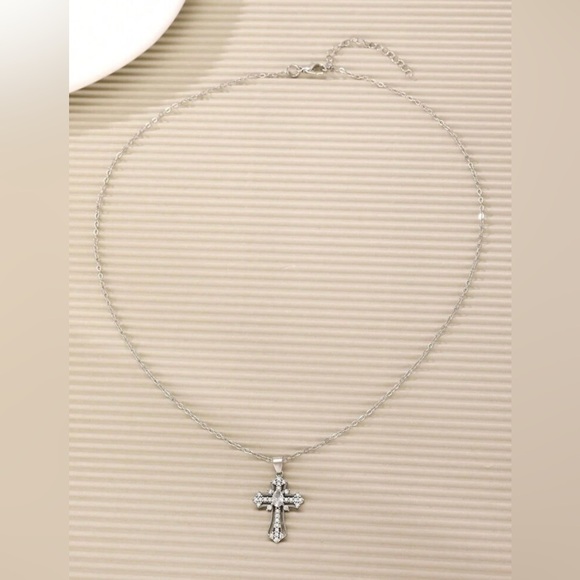 Inlay Cross Pendant Necklace - Picture 5 of 5